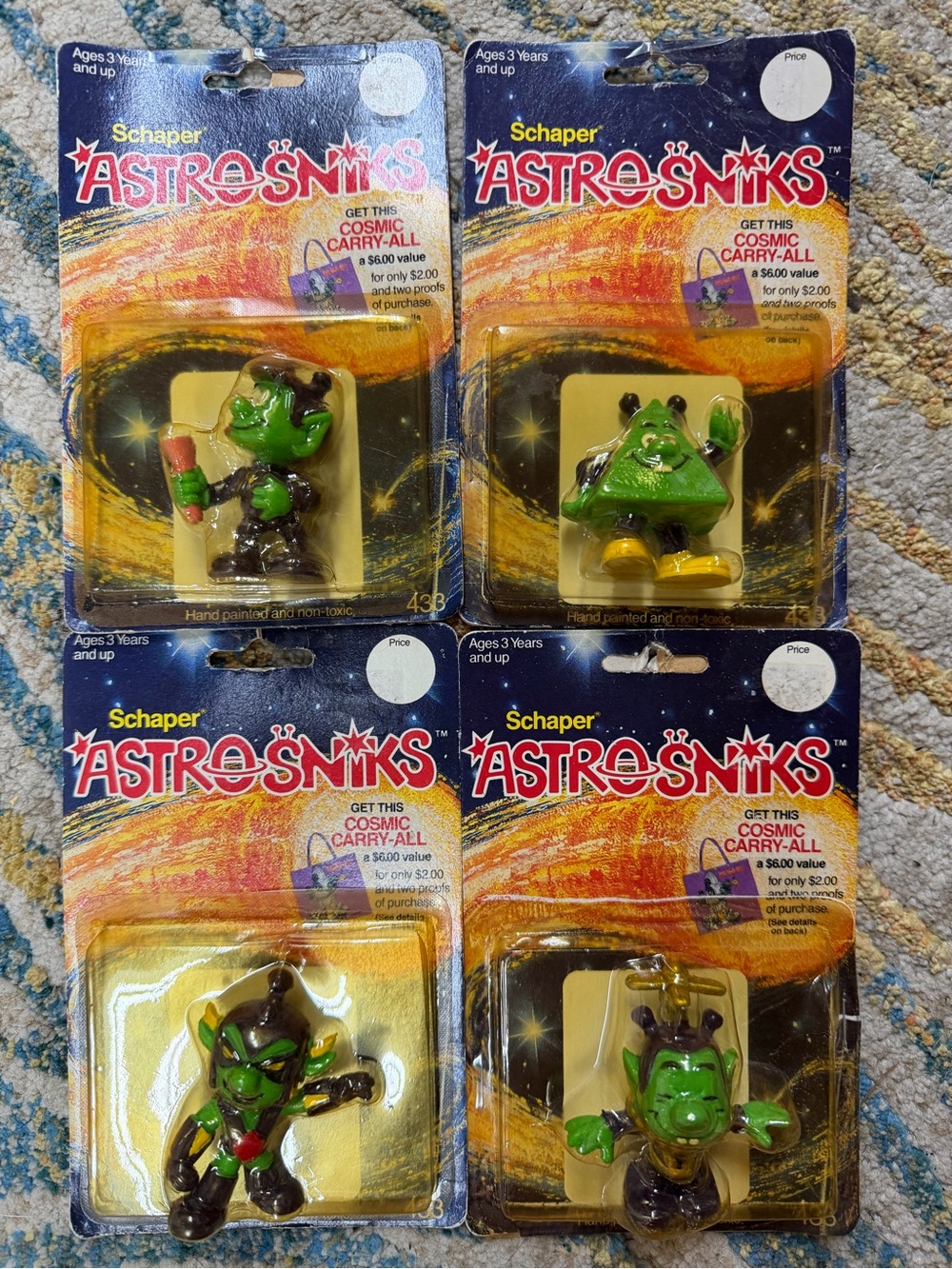 Astrosniks Lot 4 1982 Vintage Figurines New Old Stock